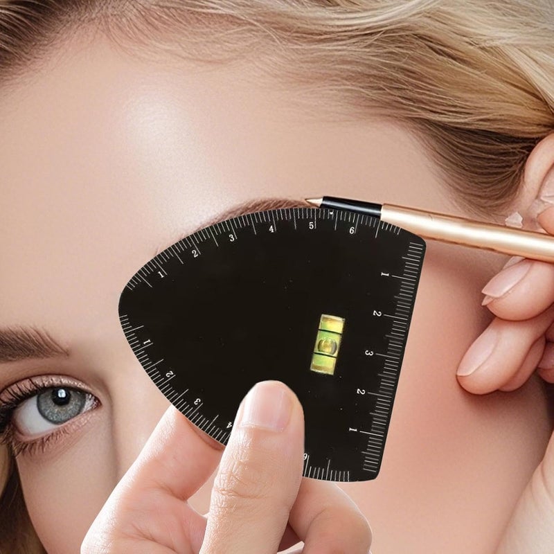 Brow Mapping Tool - Stainless Steel Fast Drawing Eyebrow Ruler, Professional Symmetrical Stencil with Golden Ratio Design, Makeup Artist Compass, Beauty for Dorm Wedding - Image 4