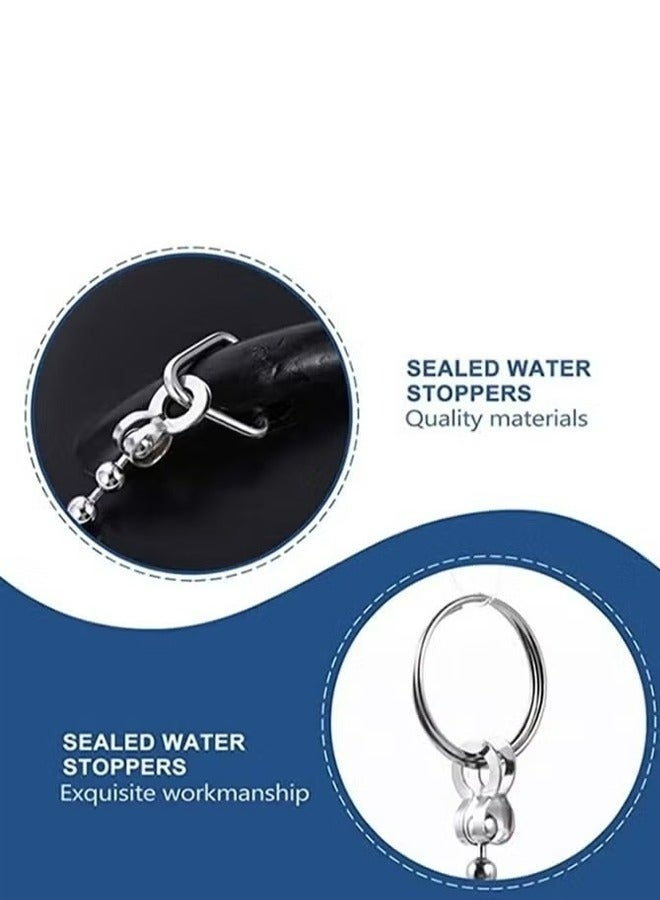 2PCS Wear Resistant Silicone Tub Stopper Bathroom Sink Drain Plug With Chains Fit Kitchen Bathroom Sinks Wash Basin Bathtub Laundry And Other Drain Strainer - Image 3