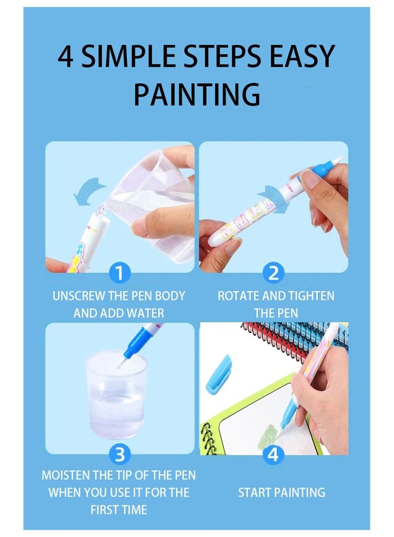 JOLLITY LLC Mermaid Magic Water Books Drawing Toys for Kids 2 years plus Old Montessori Toys Drawing Book with Painting Pen Baby Toys 2 pcs - Image 3