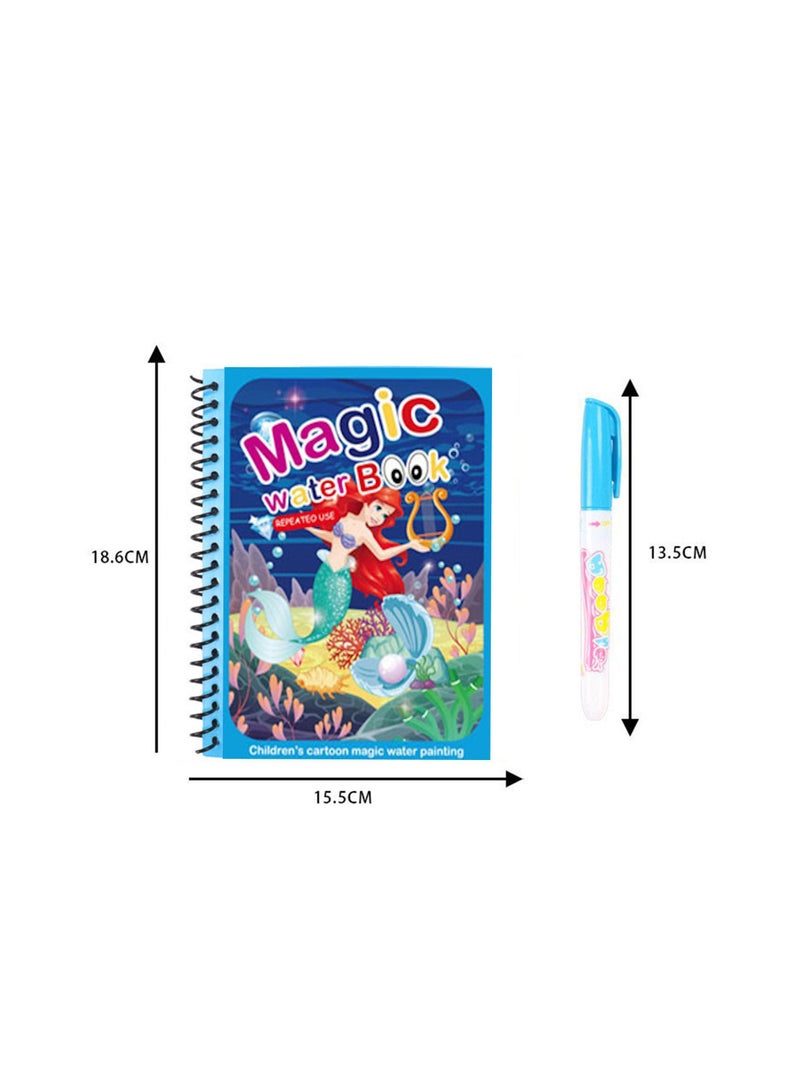 JOLLITY LLC Mermaid Magic Water Books Drawing Toys for Kids 2 years plus Old Montessori Toys Drawing Book with Painting Pen Baby Toys 2 pcs - Image 2