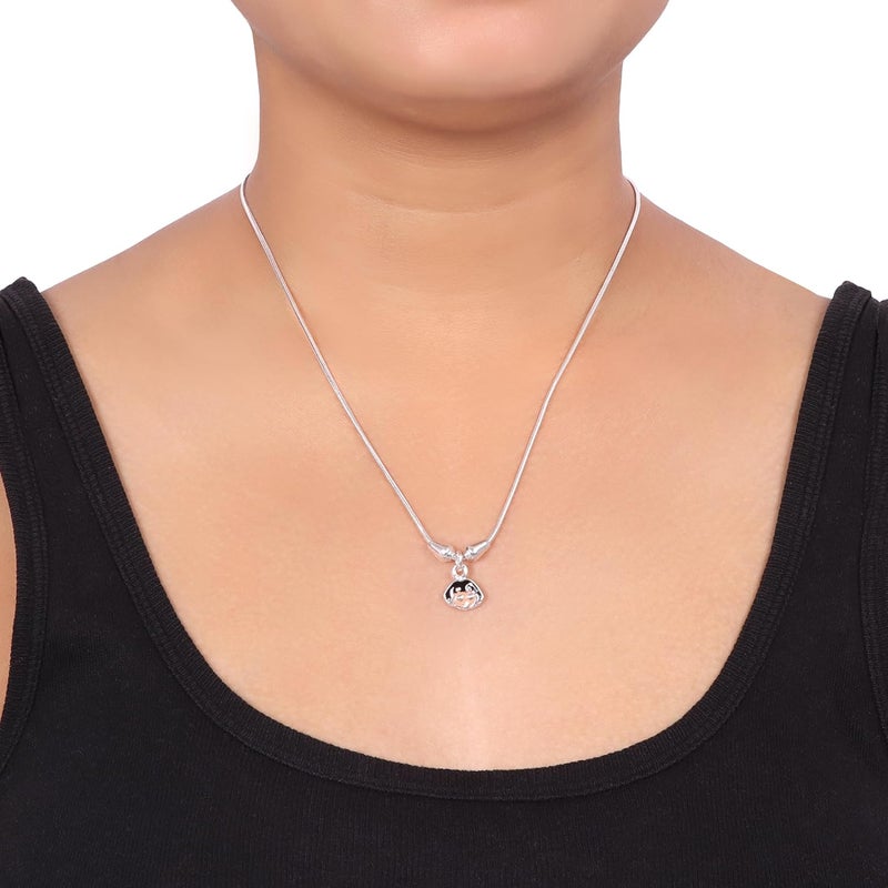 silver chest 925 Pure Silver necklace set for girls/kids| Jewellery for Kids |Neck chain with Love Design Accessories | Fancy & Stylish Accessories| Set for for Party Jewelry| Gift- Age 0 to 5 Years - Image 4