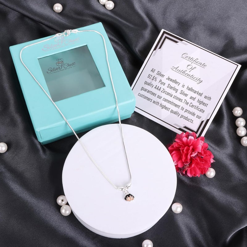 silver chest 925 Pure Silver necklace set for girls/kids| Jewellery for Kids |Neck chain with Love Design Accessories | Fancy & Stylish Accessories| Set for for Party Jewelry| Gift- Age 0 to 5 Years - Image 3