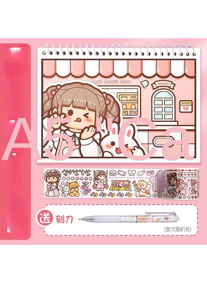 Bluejw Leaking This Double-sided Thickened Hand Account Release Paper Girl Cute Hand Account Book Suit Gift Bag Tape Sticker Full  - Image 1