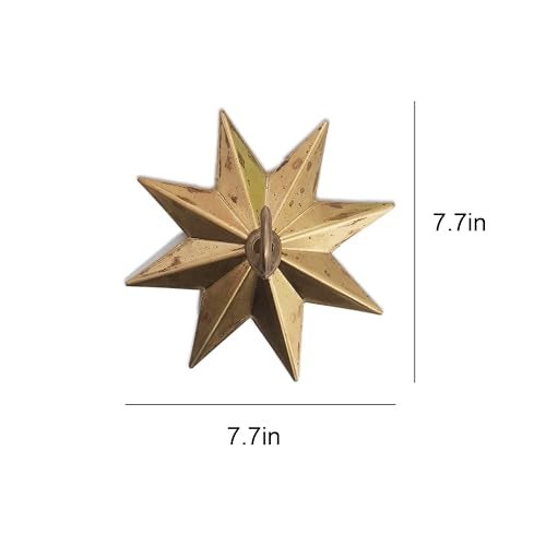 Stylor Whimsical Star Ceiling Hook for Hanging Planters Celestial Witchy Brass Light Canopy Kit Boho Vintage Gothic Room Decor Antique Chandelier Mounting Kit Large - Image 3