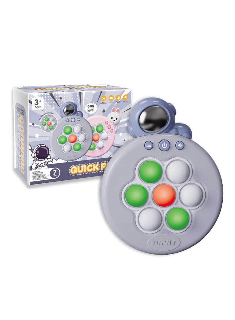 SYOSI Mini Push Pop Fidget Game Toys, 7 Modes Quick Push Handheld Games Controller with Light Up Bubble, Paty Favors Sensory Toy Gifts for 3-12 Children Kids Travel Easter Stress Relief Cute Astronaut - Image 1