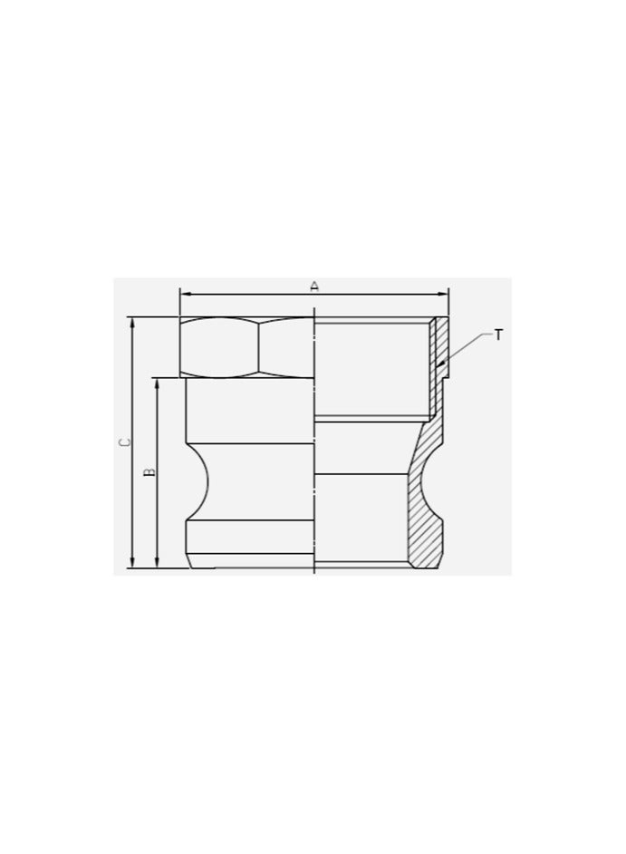 Brass Camlock Coupling Part A BSPT (6'') - Image 2