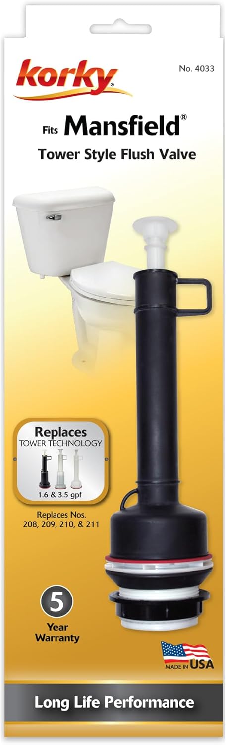 Korky Korky Fits Mansfield 210 and 211 Universal Toilet Flush Valve  Seal Kit  Replaces Black and White Flush Towers  Long Lasting Material  4033BP  - Image 2