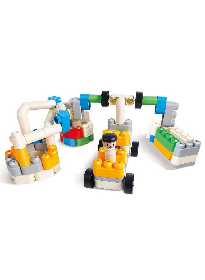 Hape مجموعة بناء شاحنة فرز القمامة هابي بولي إم (101 قطعة) - Image 4