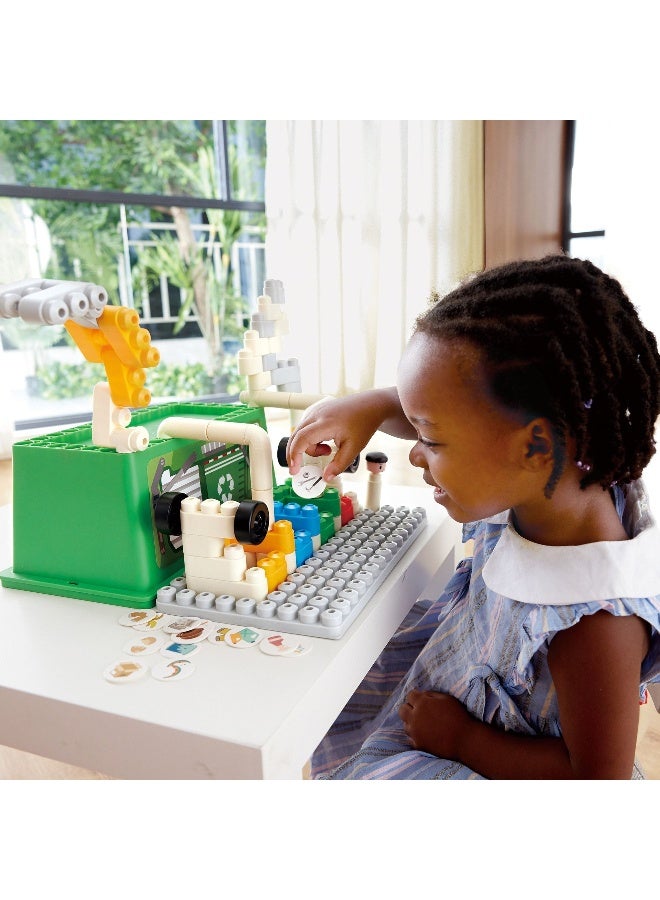 Hape مجموعة بناء شاحنة فرز القمامة هابي بولي إم (101 قطعة) - Image 3