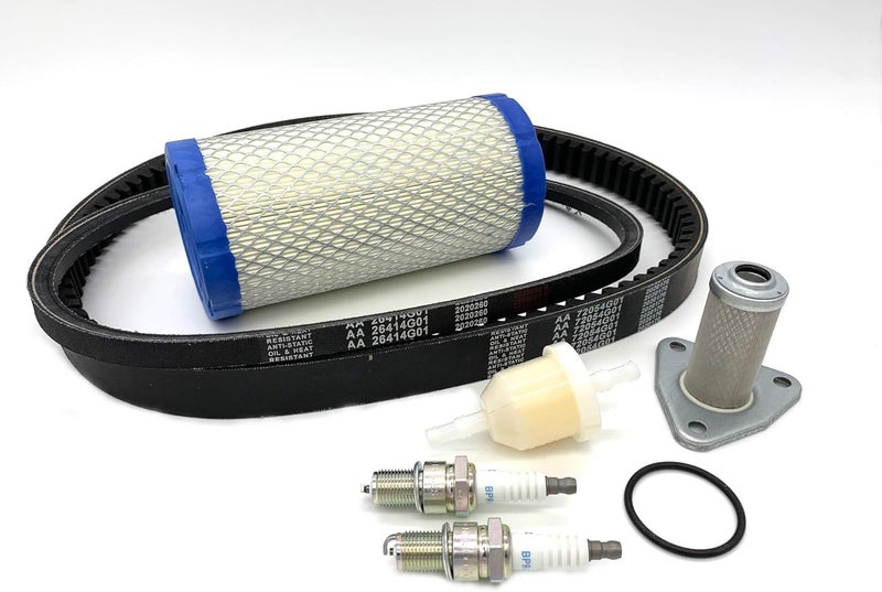 Tune Up Kit for 2006-2007 EZGO TXT 295/350cc - Includes Drive Belt, Starter Belt, Air Filters, Oil Filter, Fuel Filter, Spark Plugs