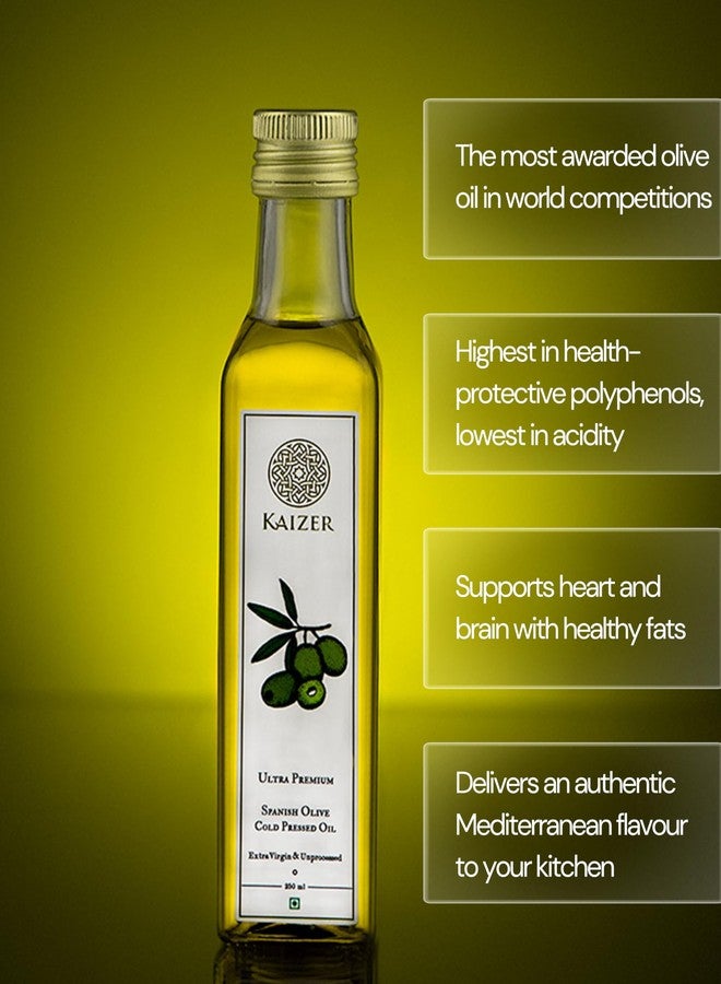 KAIZER Premium Spanish Olive Cold Pressed Oil, Extra Virgin & Unprocessed, 250 ml - Image 5