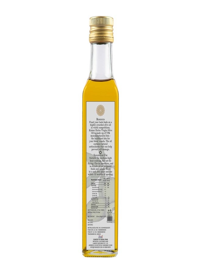 KAIZER Premium Spanish Olive Cold Pressed Oil, Extra Virgin & Unprocessed, 250 ml - Image 2