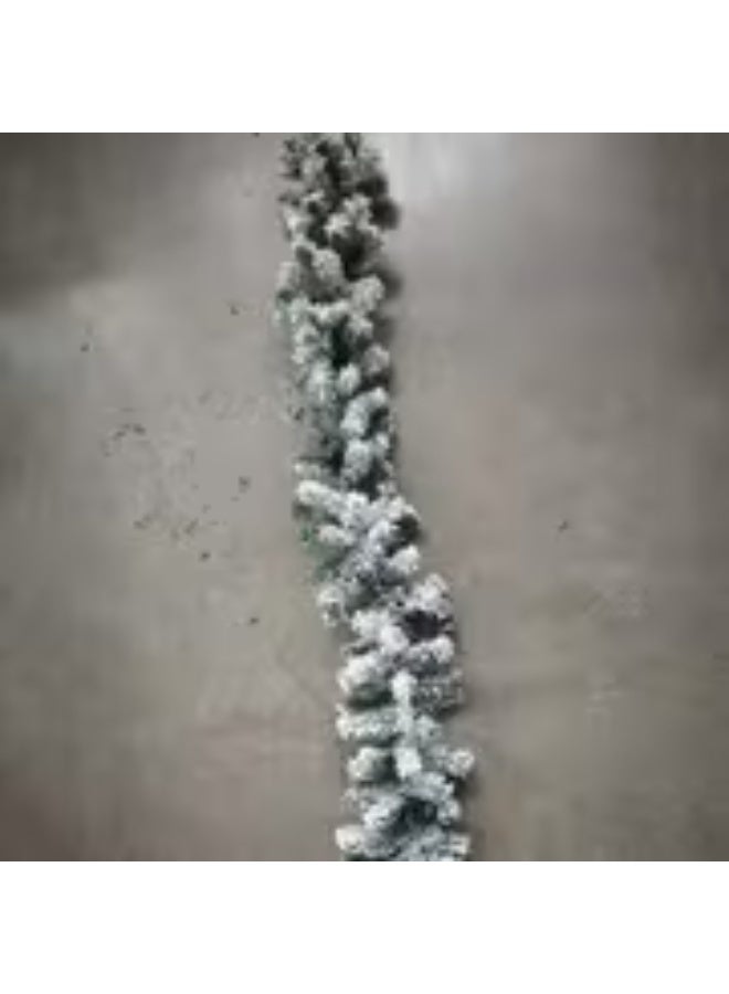 إيروريكس زينة ميري كريسماس – إكليل رتان مغبر بطول 180 سم مع رشات ندفة الثلج باللون الأبيض، قابل للثني لتزيين المواقد والسلالم وتغليف شجرة الكريسماس وديكور الحفلات - Image 5