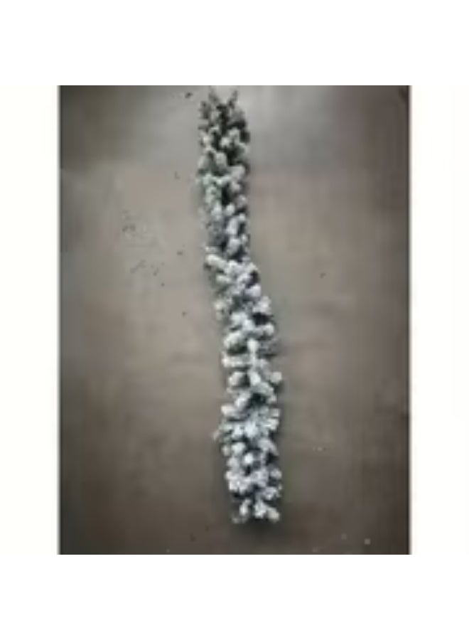 إيروريكس زينة ميري كريسماس – إكليل رتان مغبر بطول 180 سم مع رشات ندفة الثلج باللون الأبيض، قابل للثني لتزيين المواقد والسلالم وتغليف شجرة الكريسماس وديكور الحفلات - Image 3