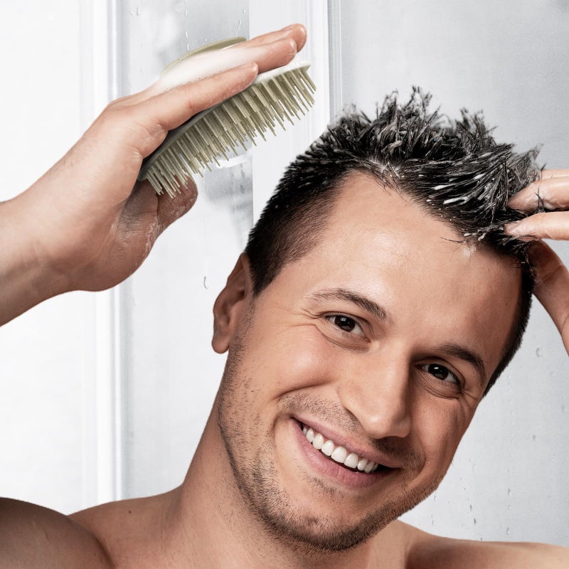 ecoed Scalp Massager Shampoo Brush,Scalp Scrubber for Dandruff Removal, Scalp Care Hair Brush Wet & Dry detangler for Men and Women. (Grey, 1pc- Soft for Short & Medium Hair) - Image 3