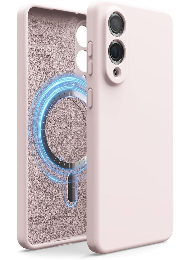 Elago Magnetic Liquid Silicone for Samsung Galaxy S25 EDGE Case Cover Compatible with MagSafe Shockproof - Lovely Pink - Image 1