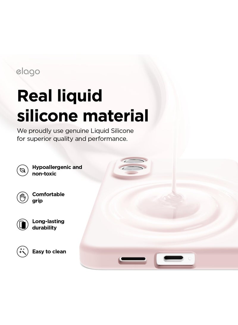 Elago Magnetic Liquid Silicone for Samsung Galaxy S25 EDGE Case Cover Compatible with MagSafe Shockproof - Lovely Pink - Image 5