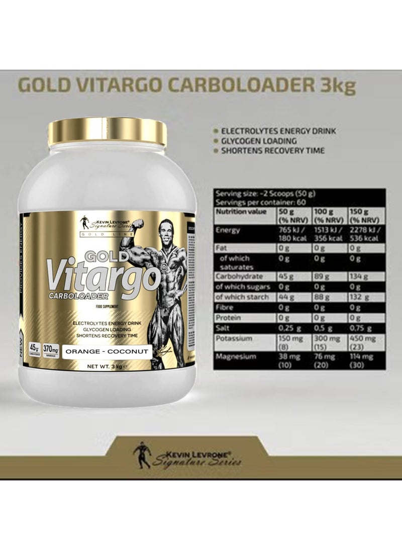 KEVIN LEVRONE - Gold Vitargo Carboloader Orange Coconut 3kg - Image 1
