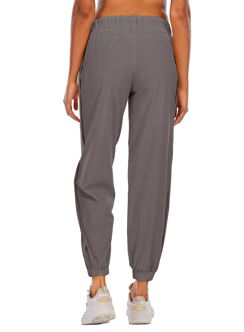 Loquat Grey yoga running pants small leg drawstring high waist stretch tight waist fitness pants lady  - Image 3