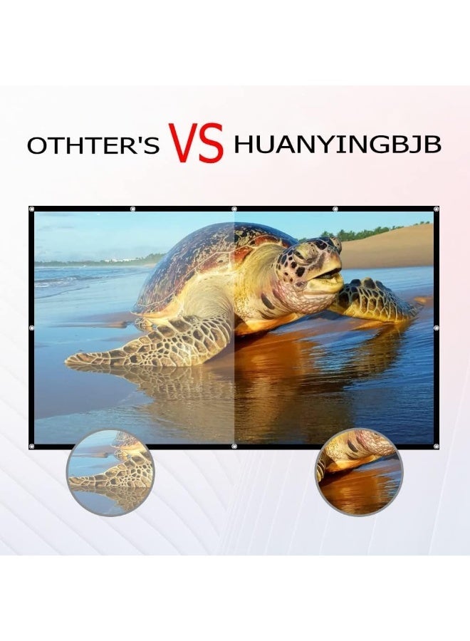 100 "شاشة بروجيكتور ، 4K 16: 9 HD جدار جبل بروجيكتور شاشة عرض قابلة للطي معلقة شاشة بروجيكتور داخلية محمولة مع حبل لليلة السينمائية المنزلية (100) - Image 3