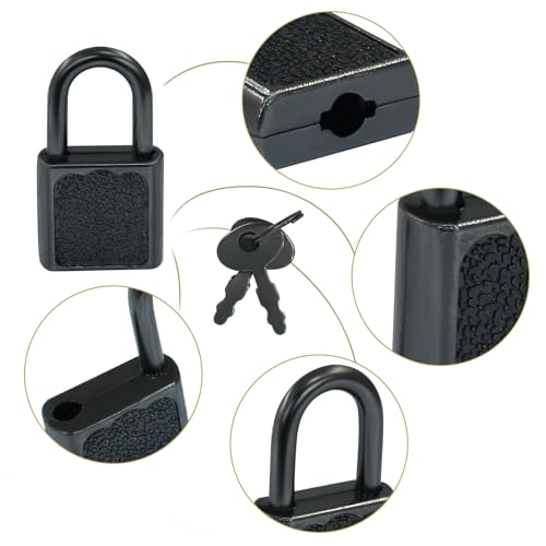 Litoexpe 10 Pcs Mini Cute Diary Padlock Tiny Small Luggage Locks with Keys, Small Metal Padlock Solid Luggage for Jewelry Boxes Decor (Black) - Image 3