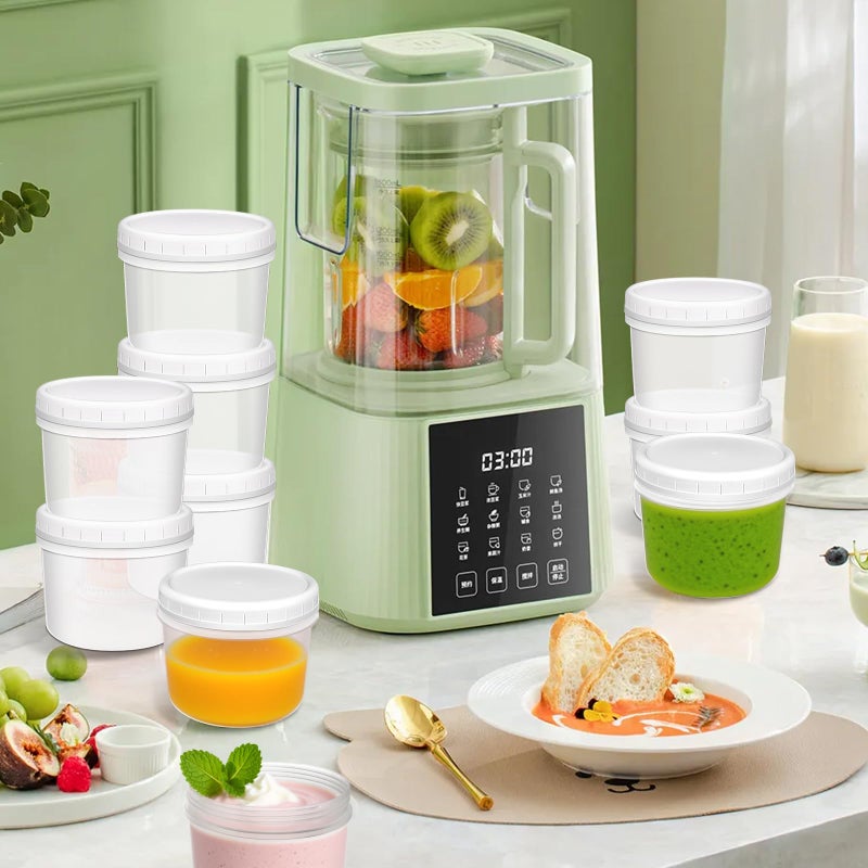 ISUSSER 10 Pack 12oz Reusable Small Plastic Containers with Screw Lids, Small Food Storage Freezer Containers, Deli Containers Stackable Food Storage Jars, Sauce Condiment Jars Lunch Box Accessories - Image 5