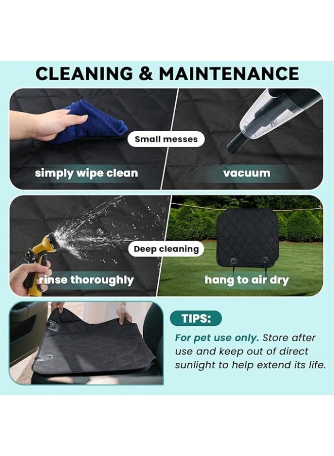 اغطية مقاعد الكلب الامامية، قطعتين من واقيات بتصميم بدون تنورة لمقاعد الدلو، قماش اوكسفورد مبطن 600D مع ظهر مضاد للانزلاق لمعظم السيارات وسيارات الدفع الرباعي وسيارات الدفع الرباعي، رمادي - Image 4