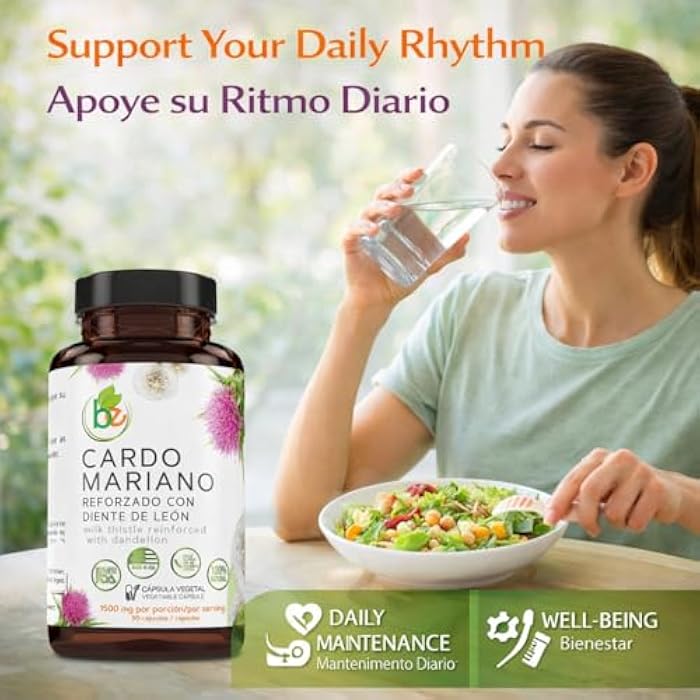 B-Experts Cardo Mariano reforzado con diente Leon (Milk Thistle Reinforced w/Dandelion) 90 Vegetable Capsule 1500 mg per Serving, Root Liver Health Support, Antioxidant Support,100% Natural, Made by BexpertsUSA - Image 5