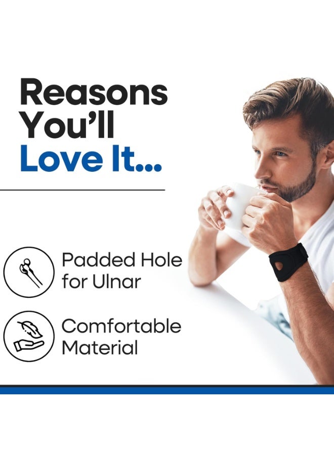 دعامة معصم ضاغطة لتمزقات TFCC وتخفيف آلام متلازمة النفق الرسغي والتهاب الأوتار وفتحة مبطنة لدعم المعصم الزندي للتمرين، لفائف معصم للرجال والنساء تناسب كلا المعصمين - Image 5