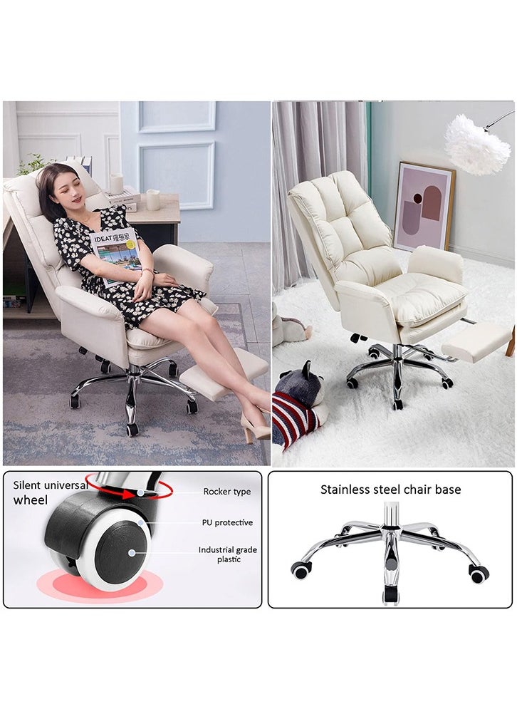 DAGGNOL Ergonomic Office Chair with Footrest Backrest, PU Leather Executive Chair High Back Adjustable Home Desk Chair Swivel Computer Chair Gaming Chair with Lumbar Support 420lbs (Black)  - Image 5