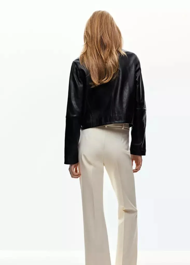 Mango  Faux Leather Zip-Up Jacket for Women | Best Price UAE