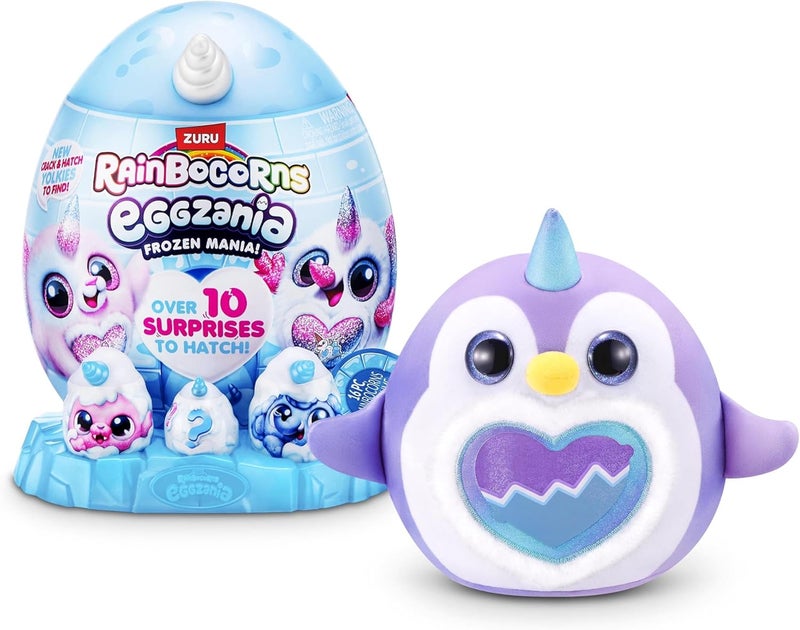 Rainbocorns Frozencorn Surprise Plush Toy with Rare Snowman, Hatchable Egg & 10+ Magical Surprises Includes Wearable Accessories, Magic Heart & 7 Cute Plushies to Collect - Image 1