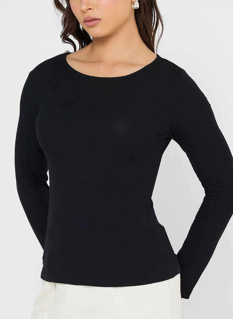 جينجر بيسيكس بلوزة بأكمام طويلة وياقة دائرية - Image 3