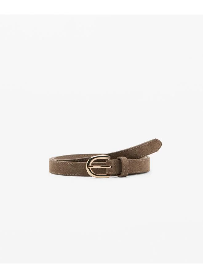 Mango Suede Leather Belt