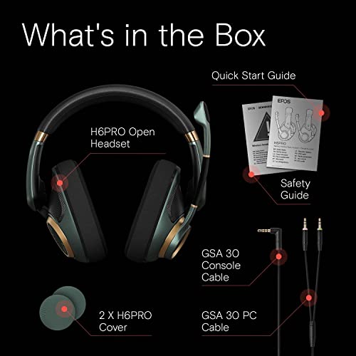 EPOS H6Pro Open Acoustic Gaming with Mic – Immersive Sound, Lightweight Comfort, and Durable Design – Works with Xbox, PS4/PS5 & PC/Windows – Green - Image 5