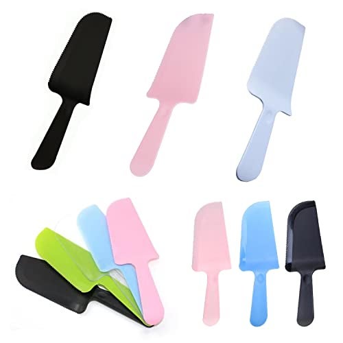 TorSor 20 Pack Disposable Cake Cutter Slicer Plastic Serrated Cutting Knife Server Spatula Knives Serving Utensils for Pie Pizza Pastry Dessert Bakery Bread Kitchen Wedding Birthday Party - Image 1