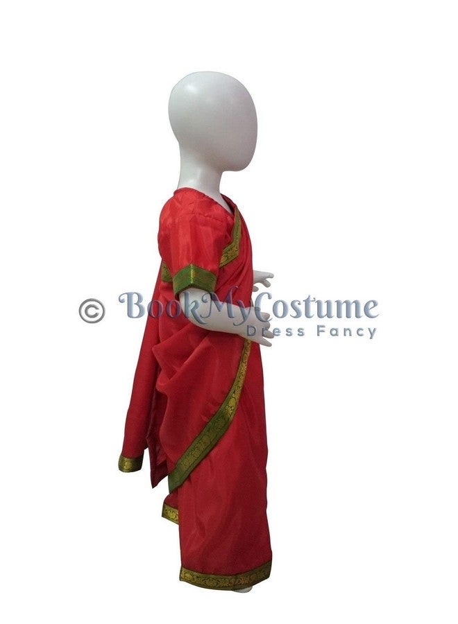 بوك ماي كوستيوم زي مدرسي من BookMyCostume، زي ساري أحمر، زي تنكري للأطفال والكبار، من عمر 7 إلى 8 سنوات - Image 2