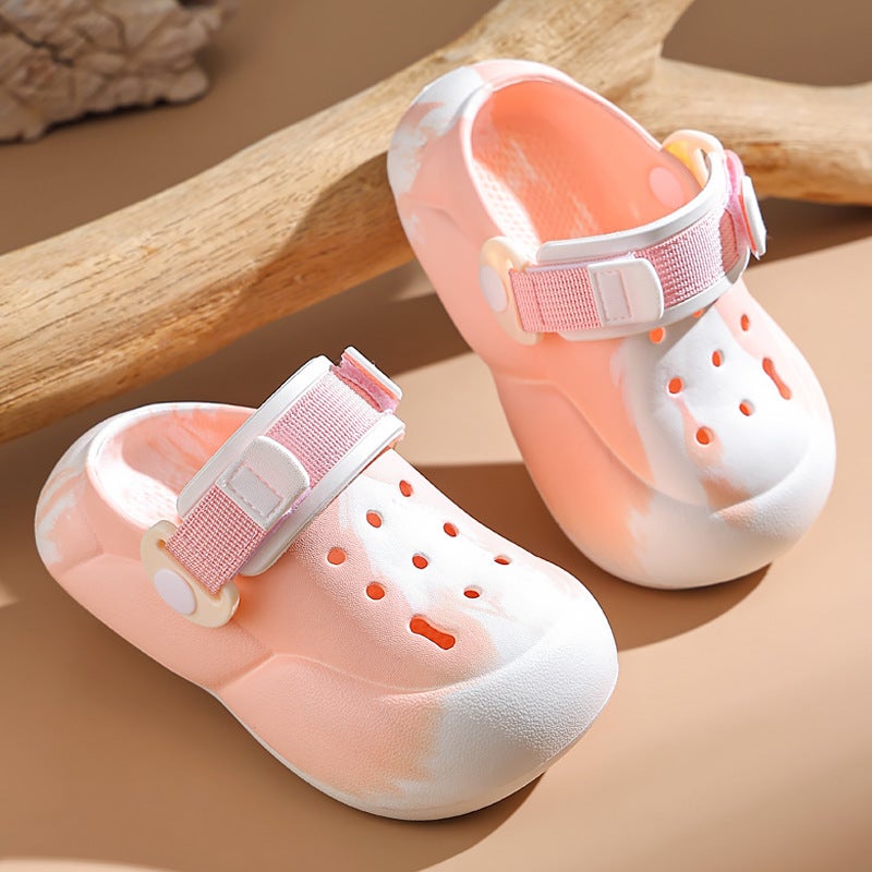 Children'S Croc Shoes For Boys And Girls, Medium And Large Children'S Summer Outerwear Non-Slip Thick-Soled Beach Shoes Baby Indoor Parent-Child Slippers - Image 1