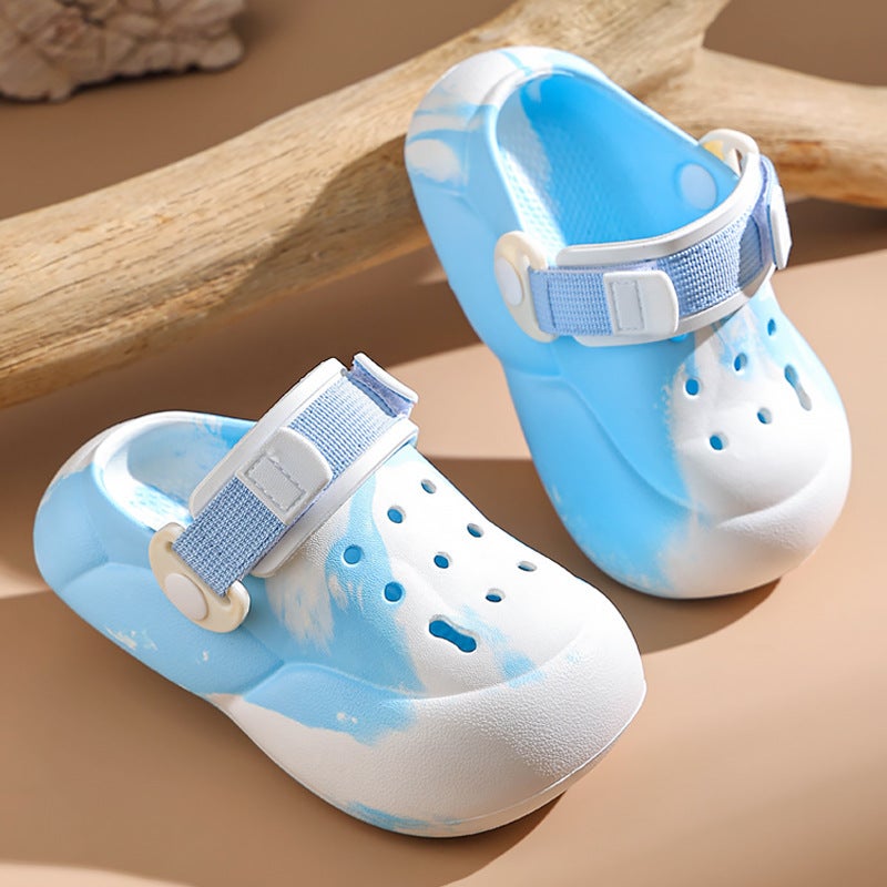 Children'S Croc Shoes For Boys And Girls, Medium And Large Children'S Summer Outerwear Non-Slip Thick-Soled Beach Shoes Baby Indoor Parent-Child Slippers - Image 3