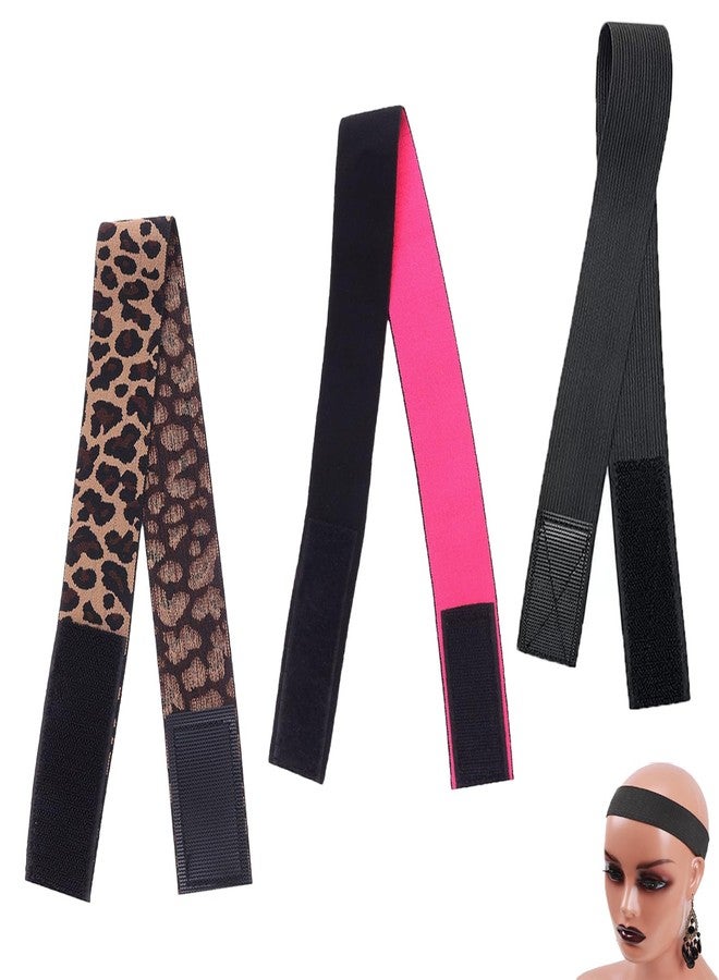 ArrErr 3 Pack Wig Elastic Bands Set with Hook and Loop Closure Elastic Edge Wrap Melting Lace Band Frontal Melt Adjustable Headbands Front Wig Grip Bands for Wigs Keeping in Place Ombre Blonde Wigs - Image 1