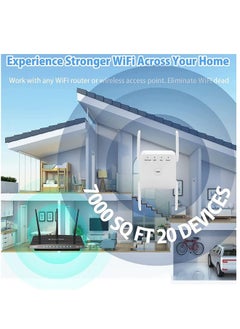 NIBEMINENT Wifi Extender,WiFi Repeater,5G 1200Mbps Dual Band WiFi Booster For Home,Internet Booster With Ethernet, With 4 Antennas, Easy Setup  - Image 3