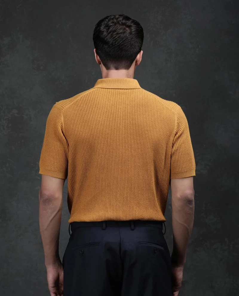 Rare Rabbit Men's Flat Knit Zipper Polo