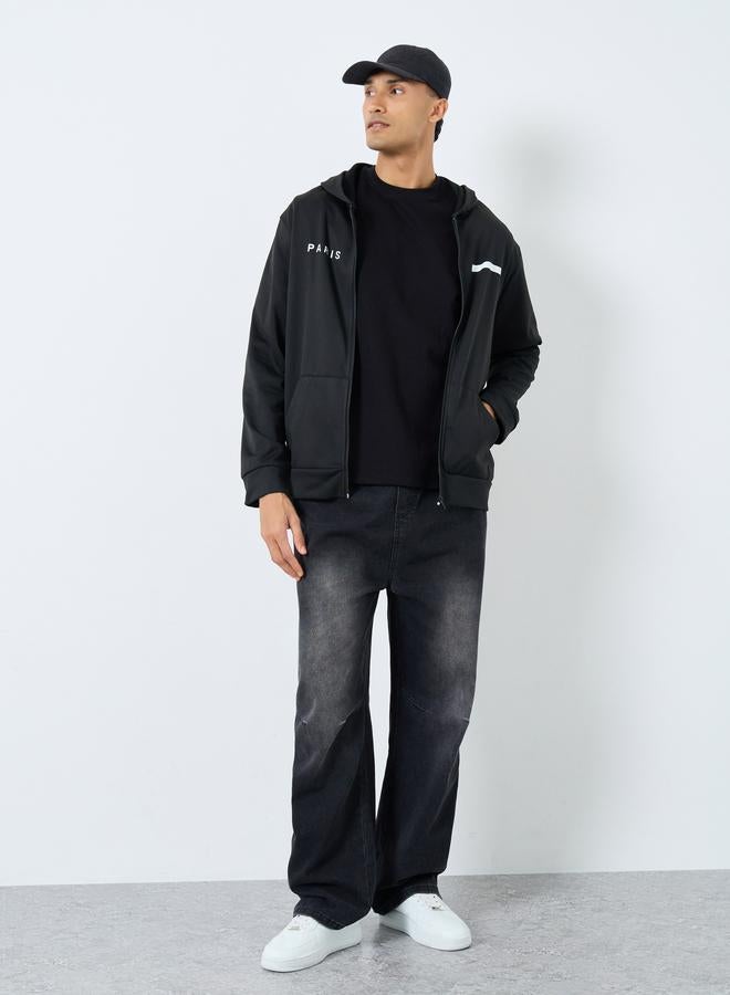 Take Two Men Black Zip Up Hooded Jacket - Image 3