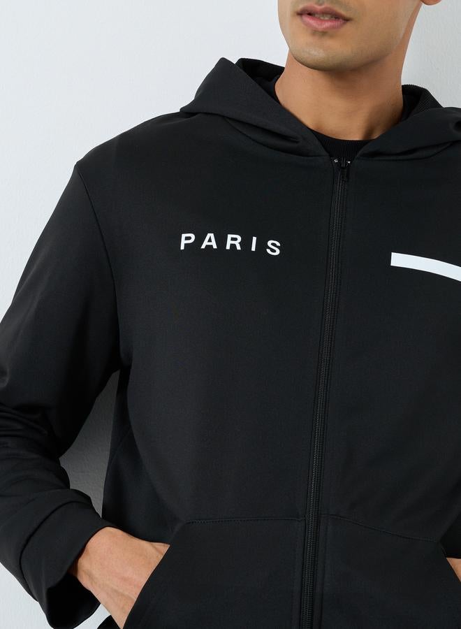 Take Two Men Black Zip Up Hooded Jacket - Image 4