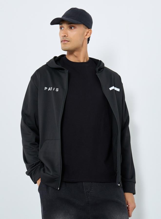 Take Two Men Black Zip Up Hooded Jacket - Image 1
