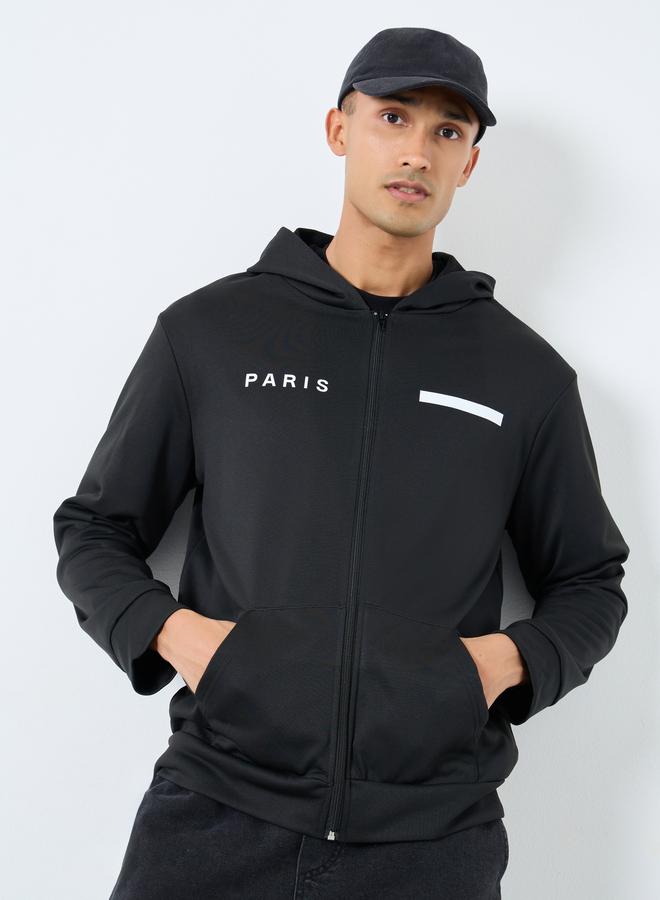 Take Two Men Black Zip Up Hooded Jacket - Image 2