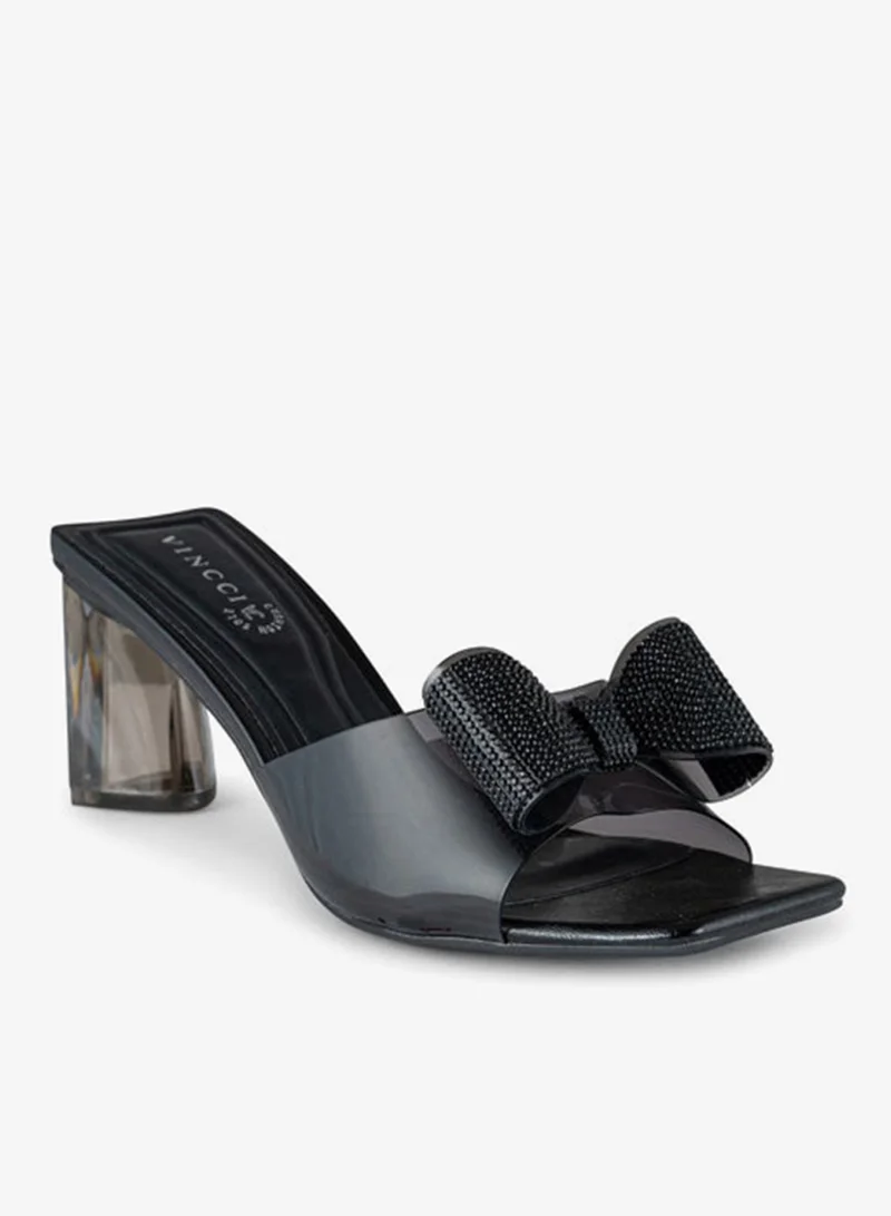 فينتشي صنادل نسائية بحزام واحد بكعب متوسط