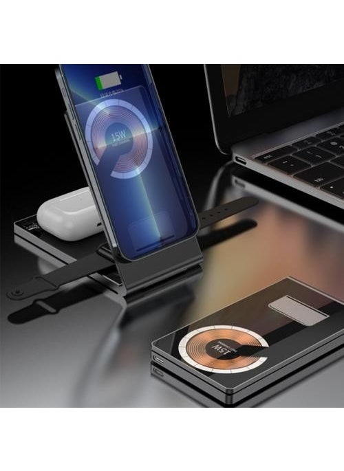 Coofbe - 4in1 15W Desktop Phone Stand Magsafe Compatible iPhone Charger Apple Watch Charger Headphone Charger - Image 1