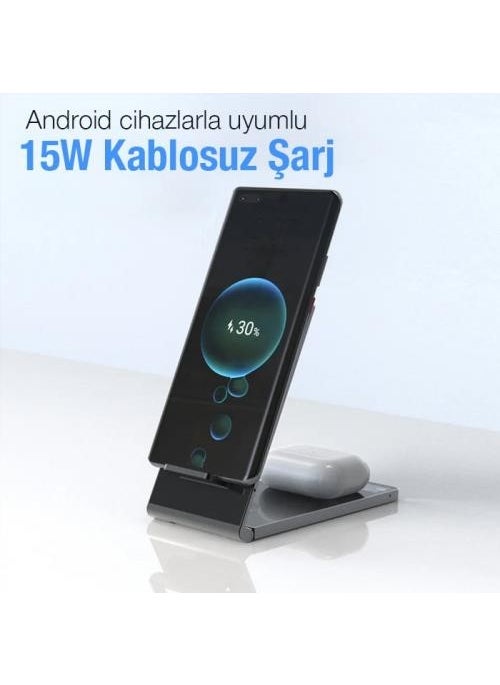 Coofbe - 4in1 15W Desktop Phone Stand Magsafe Compatible iPhone Charger Apple Watch Charger Headphone Charger - Image 1