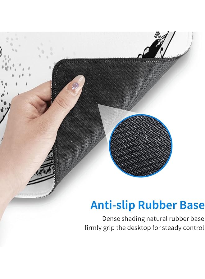 erorex Mouse Pad Large Gaming Mousepad Xl Japanese Wave Anime Desk Mat Mouse Pad Long 31.5X11.8 In Extended Big White Mouse Pad Waterproof Desk Pad With Non Slip Base And Stitched Edges - Image 4